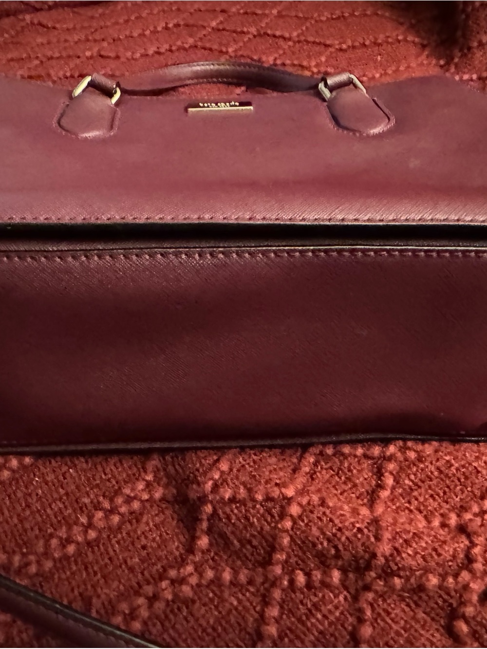 Kate Spade New York Plum Saffiano Leather Tote with Matching Card Holder - Picture 12 of 13
